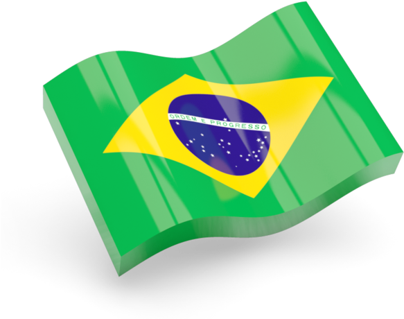 Brazilian Flag Waving PNG Image