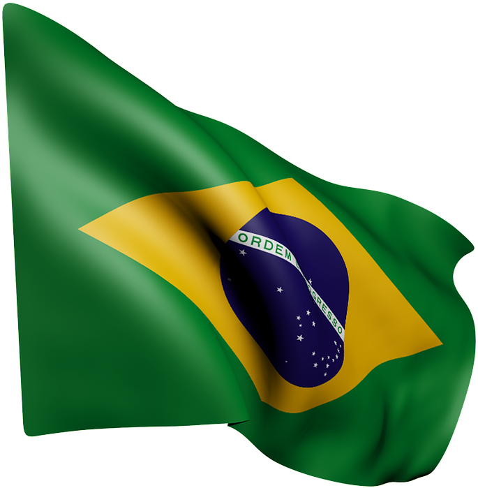 Brazilian Flag Waving PNG Image