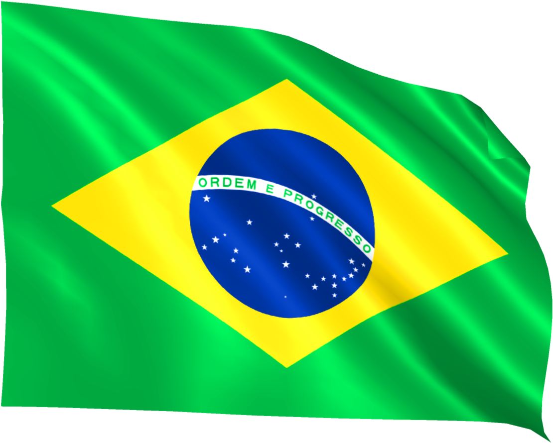 Brazilian National Flag Waving PNG Image