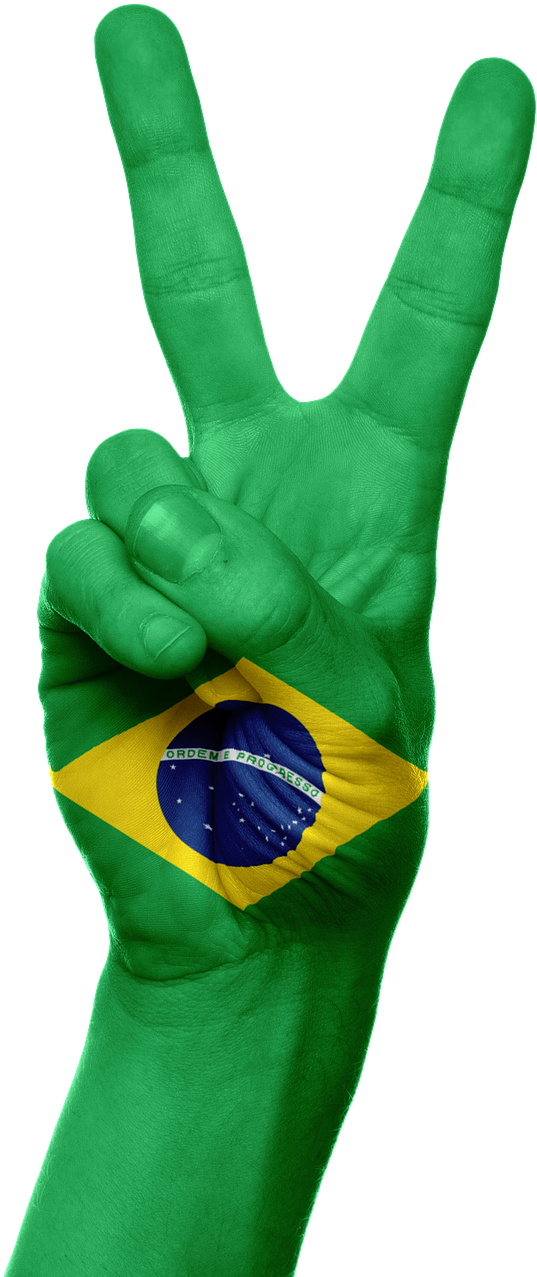 Brazilian Patriotism Peace Sign PNG Image