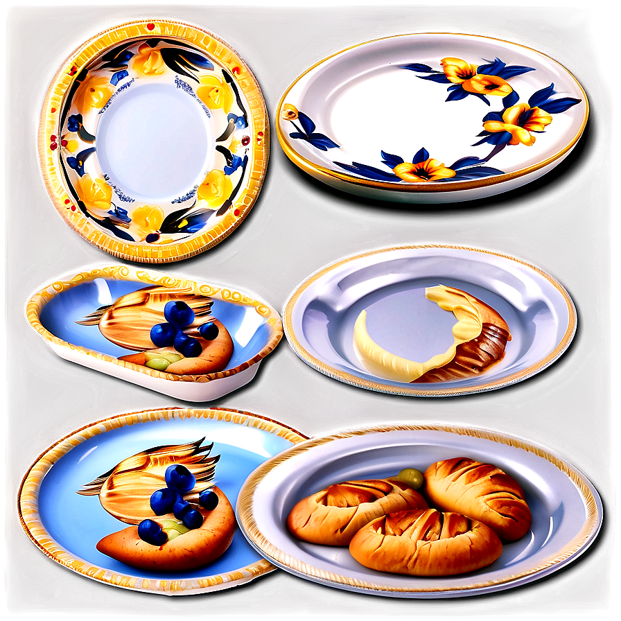 Bread Plates Set Png 91 PNG Image