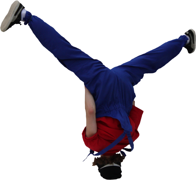 Breakdancer Inverted Freeze Pose PNG Image