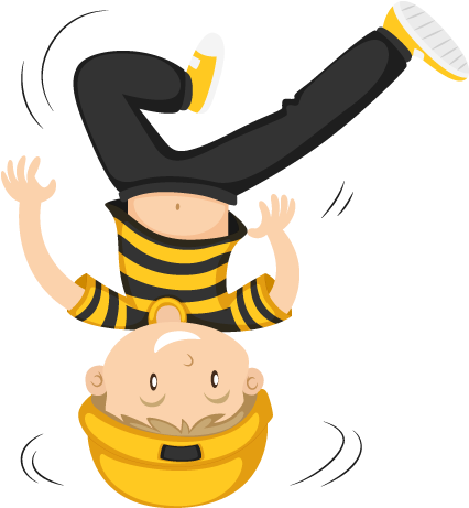 Breakdancing Bee Cartoon Character PNG Image