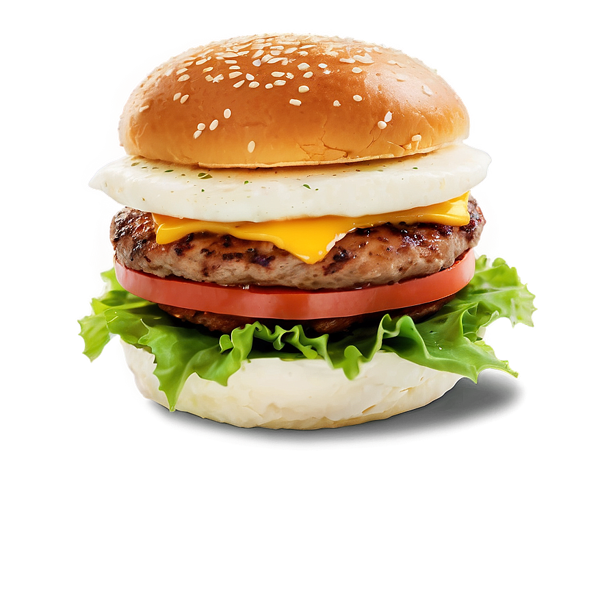 Breakfast Hamburger With Egg Png 05242024 PNG Image