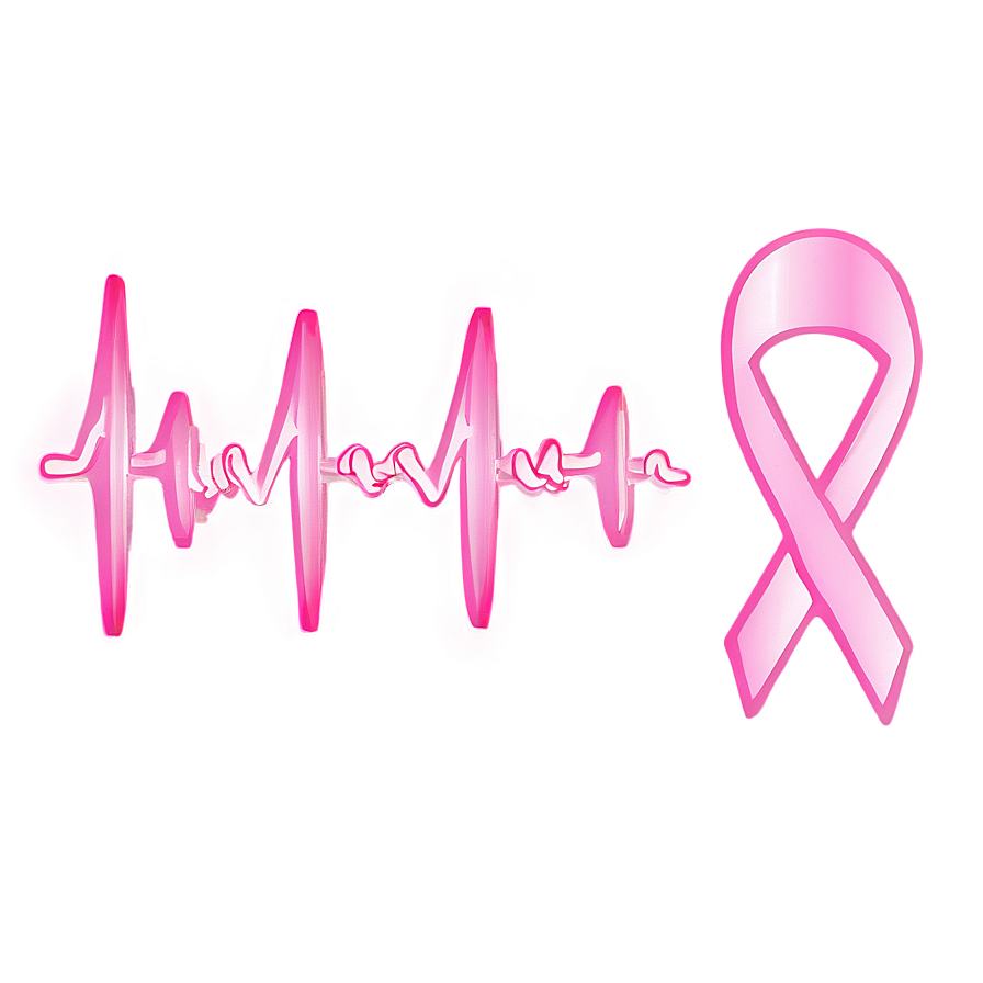 Breast Cancer Awareness Month Pink Heartbeat Png Sjv80 PNG Image