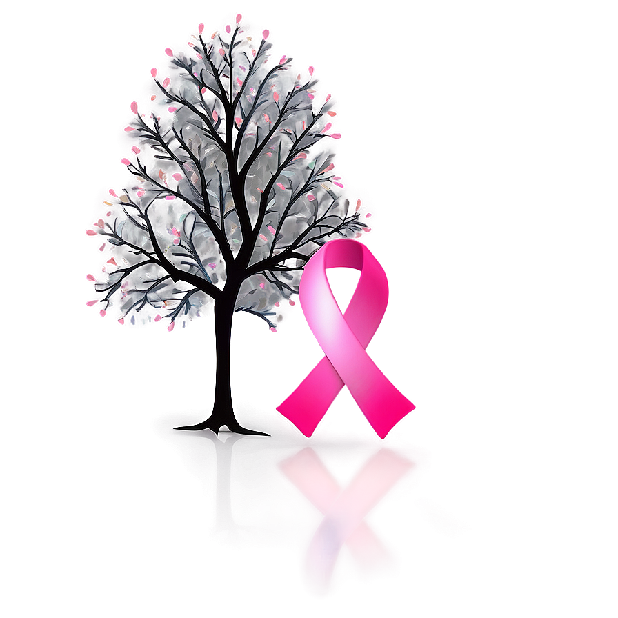 Breast Cancer Pink Ribbon Tree Png Sar PNG Image