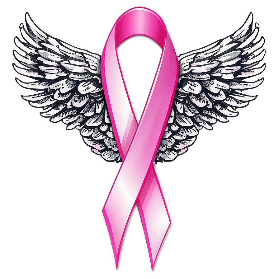 Breast Cancer Ribbon With Angel Wings Png 32 PNG Image