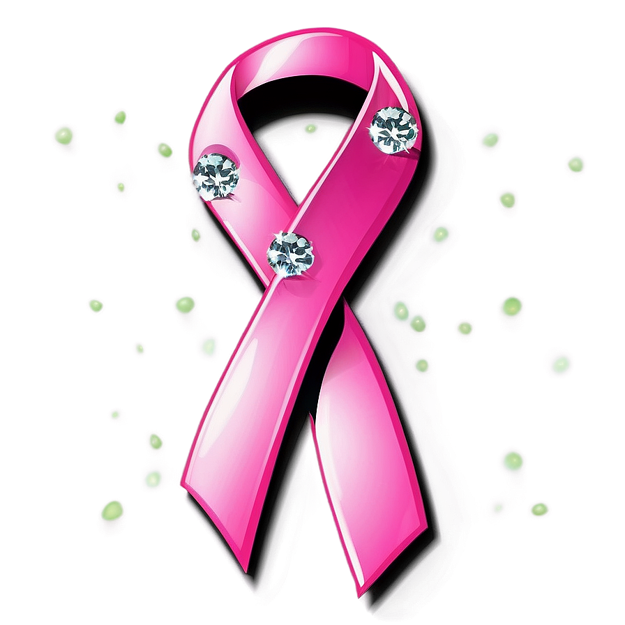 Breast Cancer Ribbon With Diamond Png 05252024 PNG Image