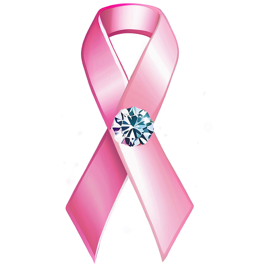 Breast Cancer Ribbon With Diamond Png Ytn80 PNG Image