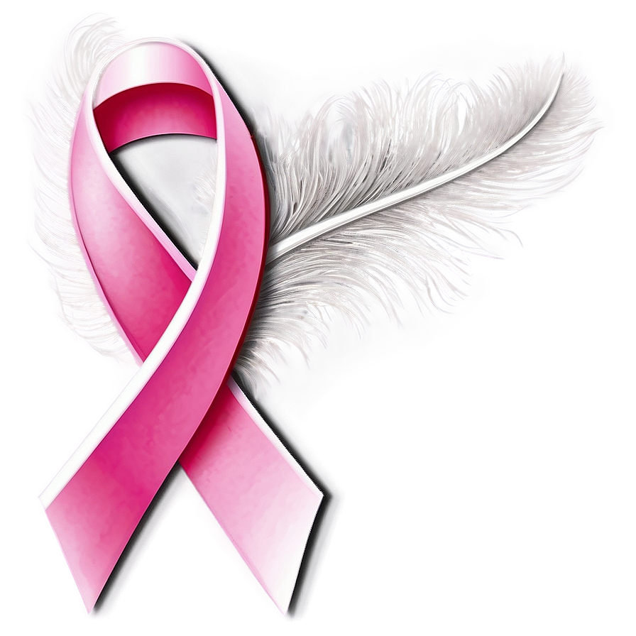 Breast Cancer Ribbon With Feathers Png 05252024 PNG Image