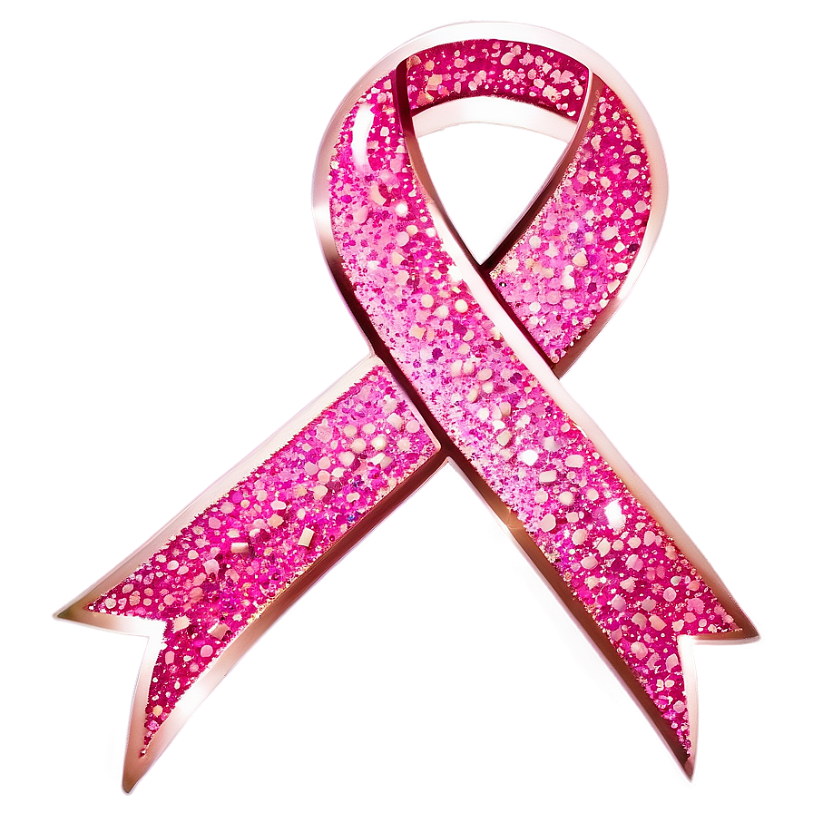 Breast Cancer Ribbon With Glitter Png Uwf82 PNG Image