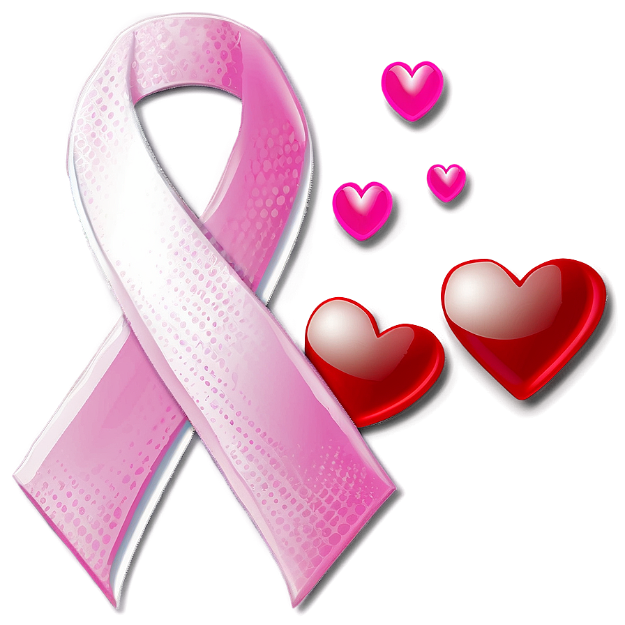 Breast Cancer Ribbon With Heart Png 05252024 PNG Image