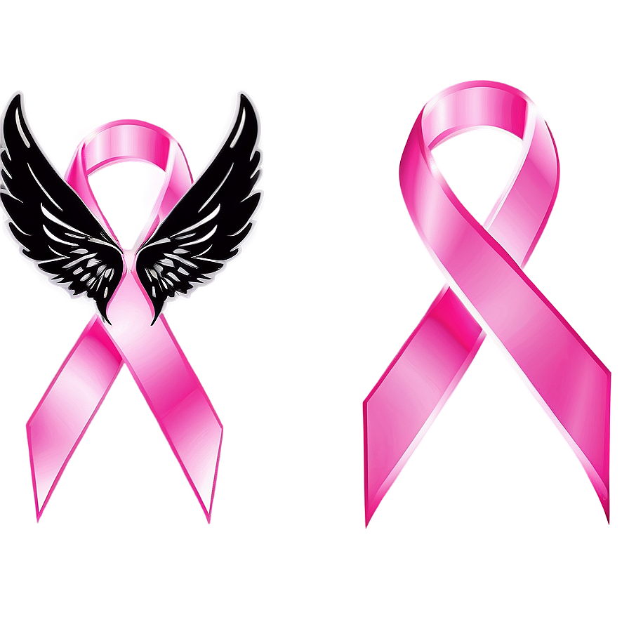 Breast Cancer Ribbon With Wings Png Ncf PNG Image