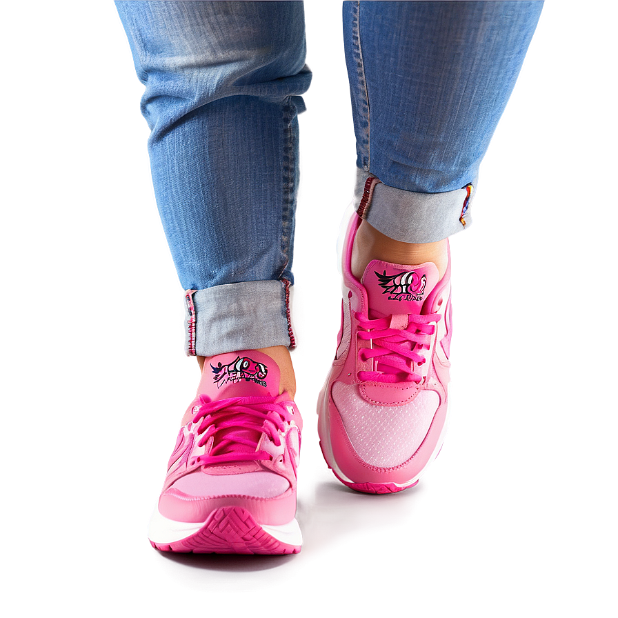 Breast Cancer Support Pink Sneakers Png 16 PNG Image