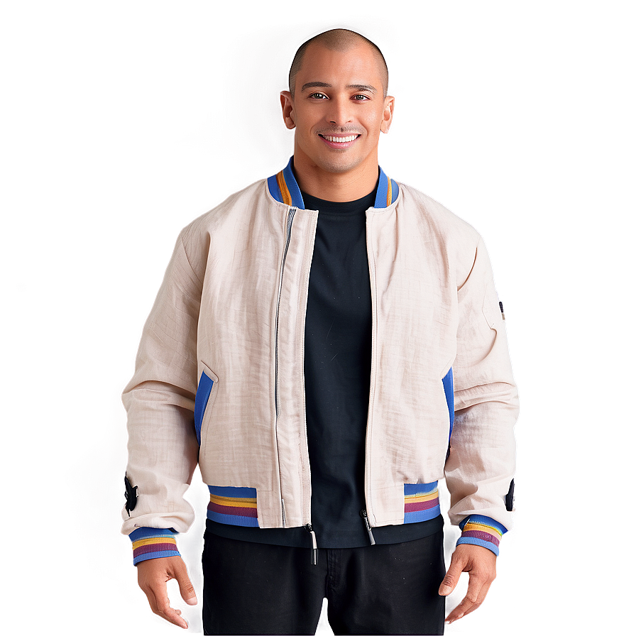 Breathable Linen Bomber Jacket Png Ksr64 PNG Image