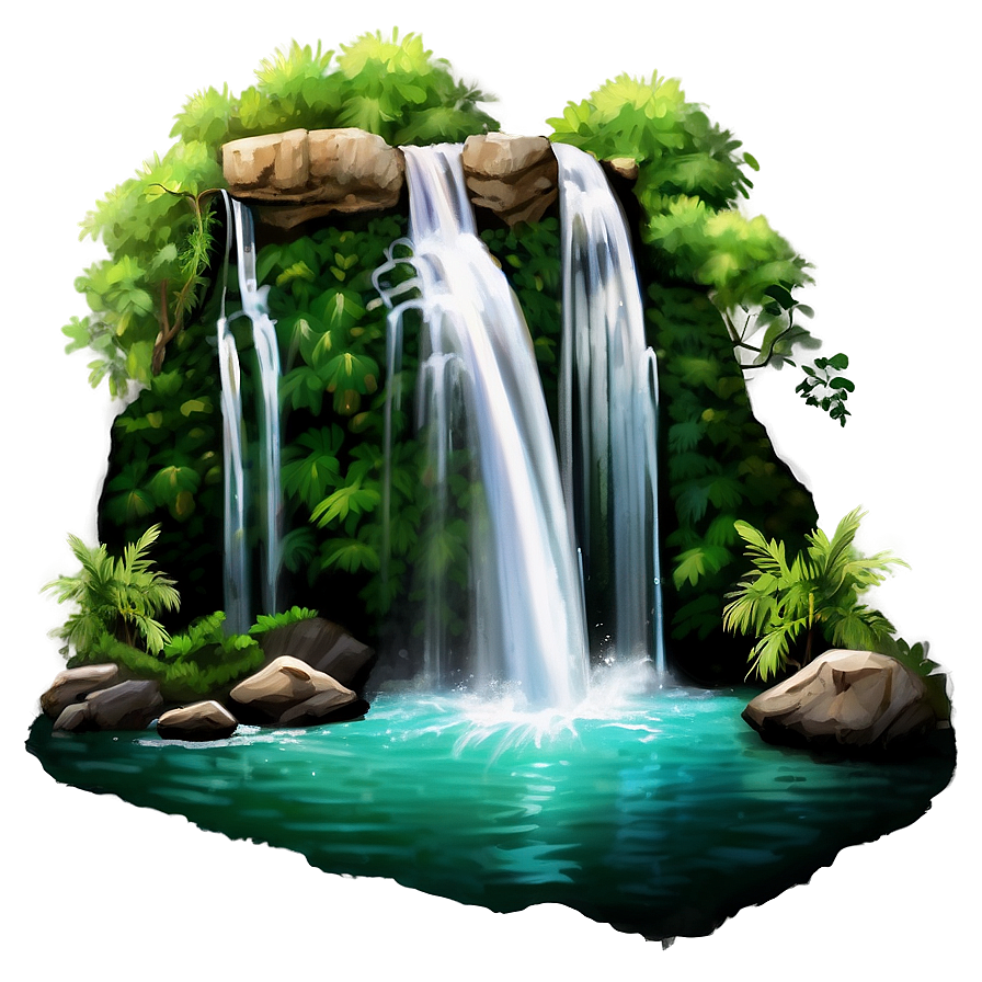 Breathtaking Natural Waterfall Png Efn PNG Image