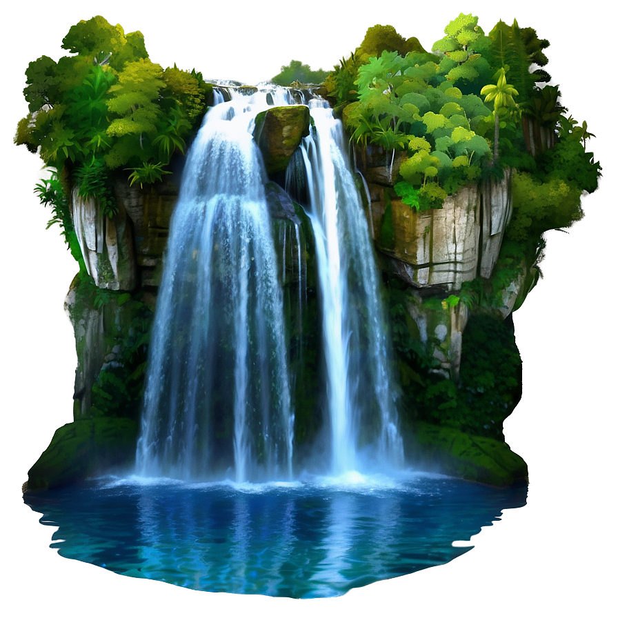 Breathtaking Natural Waterfall Png Qsw15 PNG Image