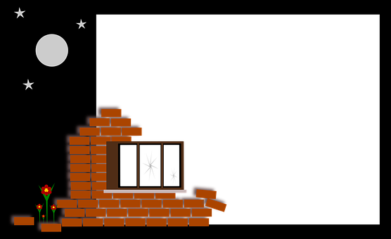 Brick House Nighttime Vector PNG Image