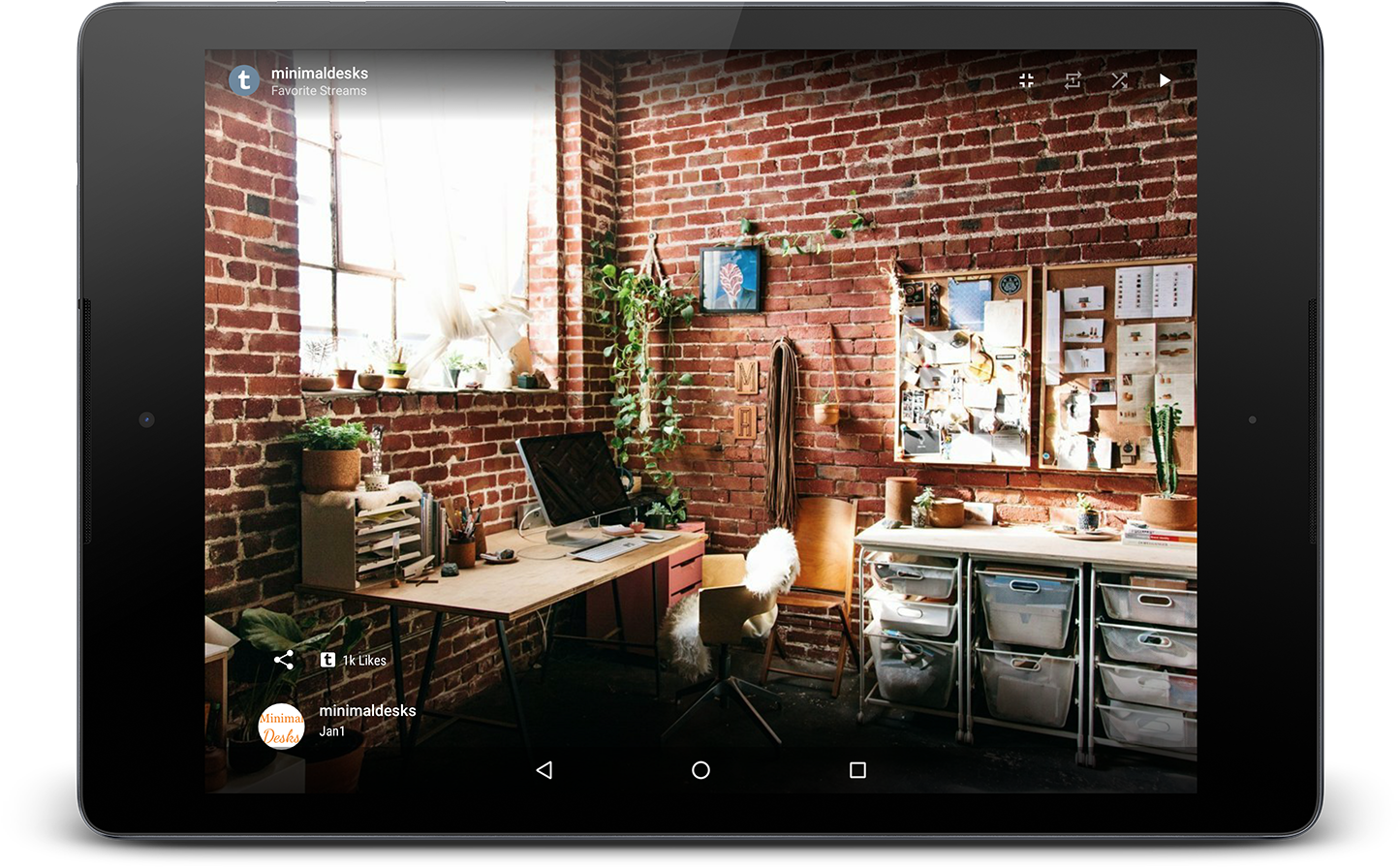 Brick Wall Studio Apartment Workspace PNG Image