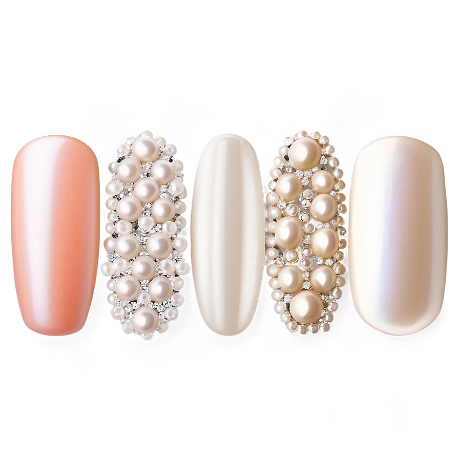 Bridal Pearl Nail Accents Png Byv24 PNG Image