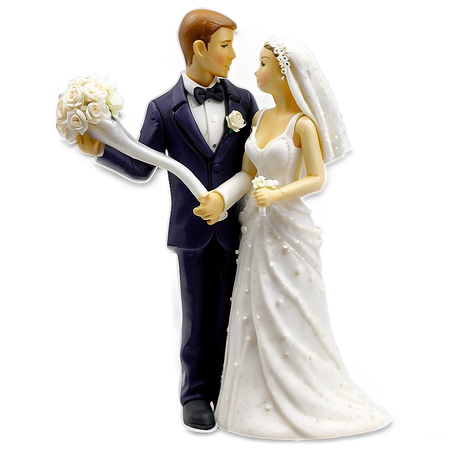 Bride And Groom Cake Topper Png 06262024 PNG Image