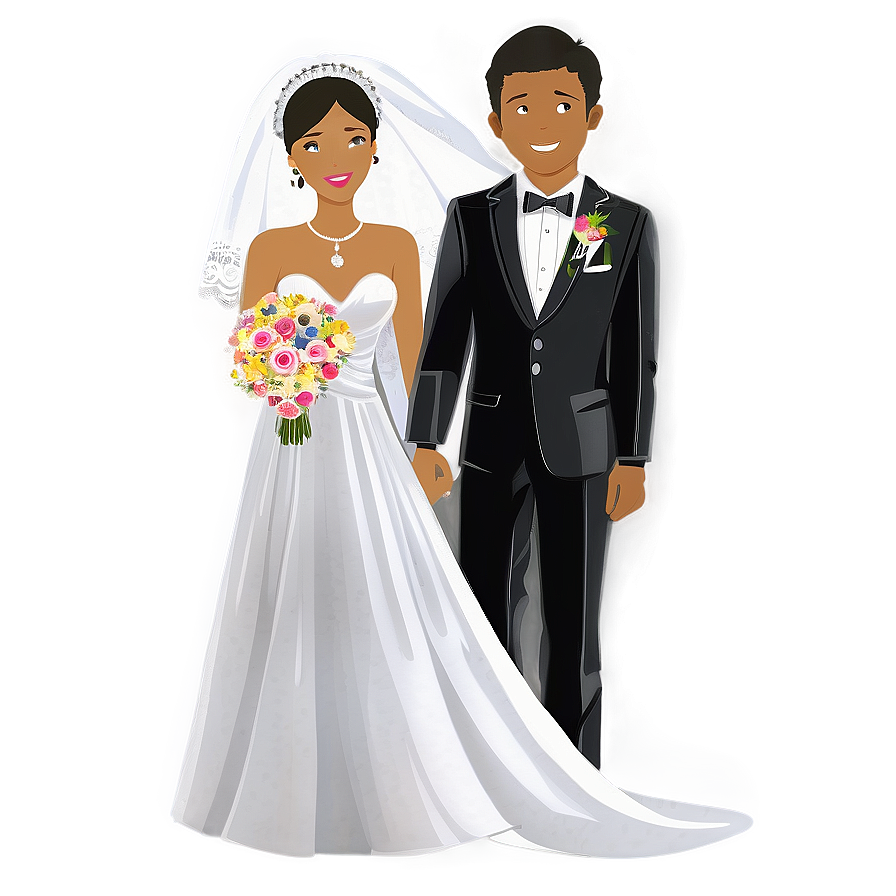 Bride And Groom Outline Png Gil PNG Image