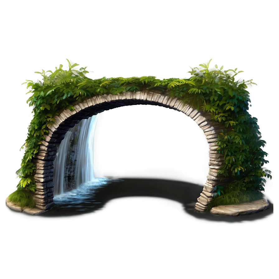 Bridge With Waterfall Png Dqg PNG Image