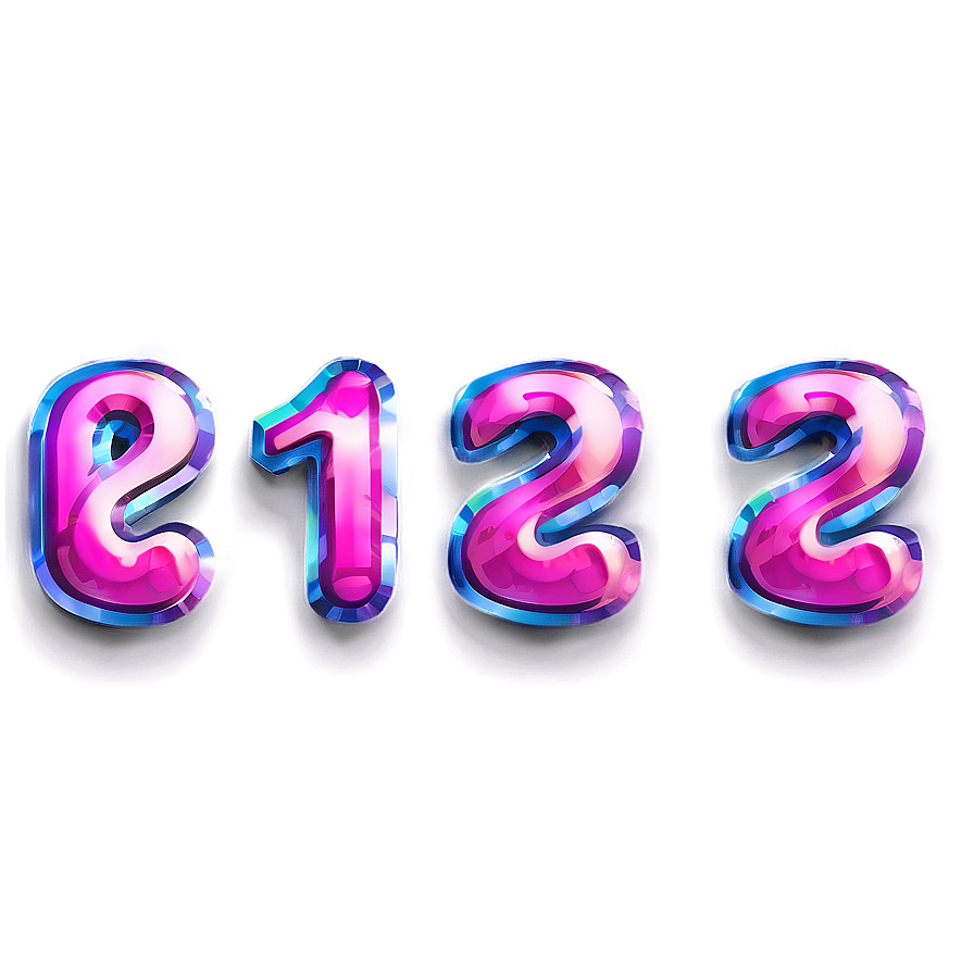 Bright 123 Numeric Design Png 22 PNG Image