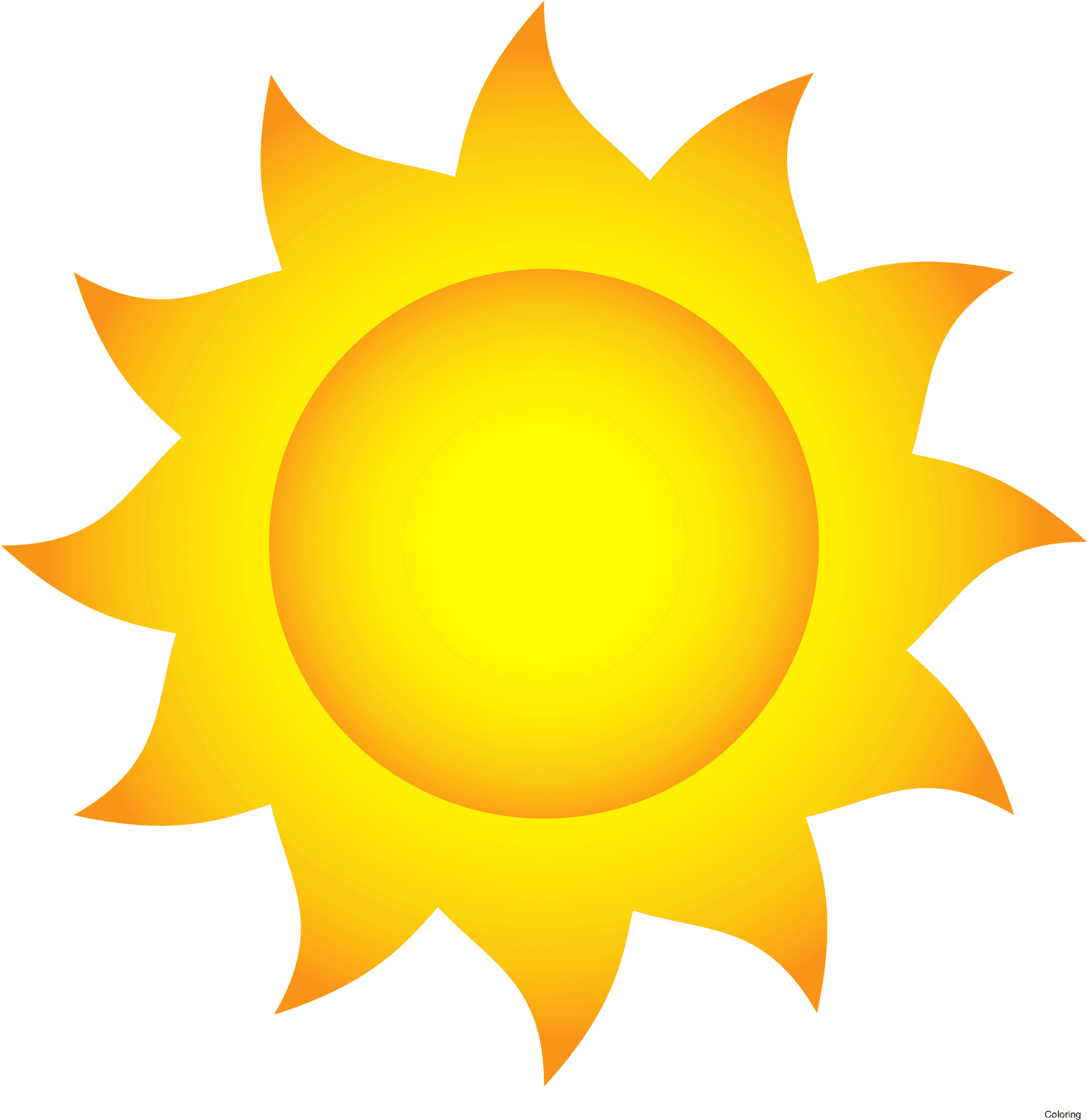 Bright Cartoon Sun Illustration PNG Image