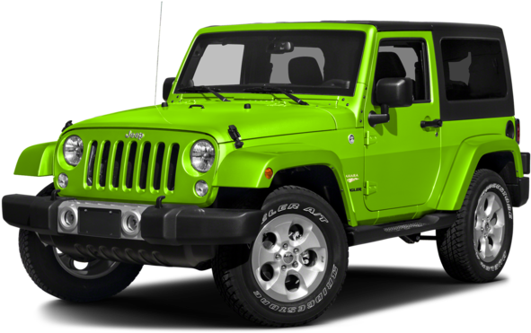 Bright Green Jeep Wrangler S U V PNG Image