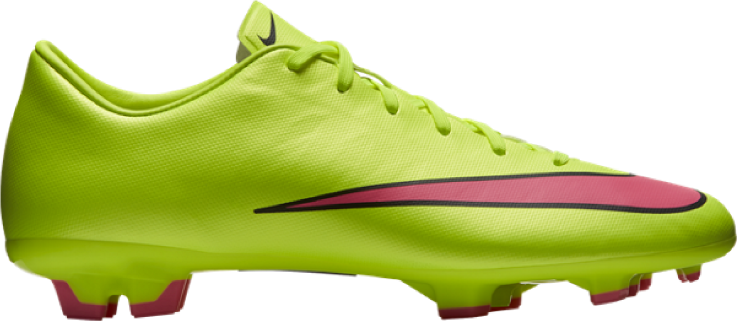 Bright Green Nike Soccer Cleats PNG Image