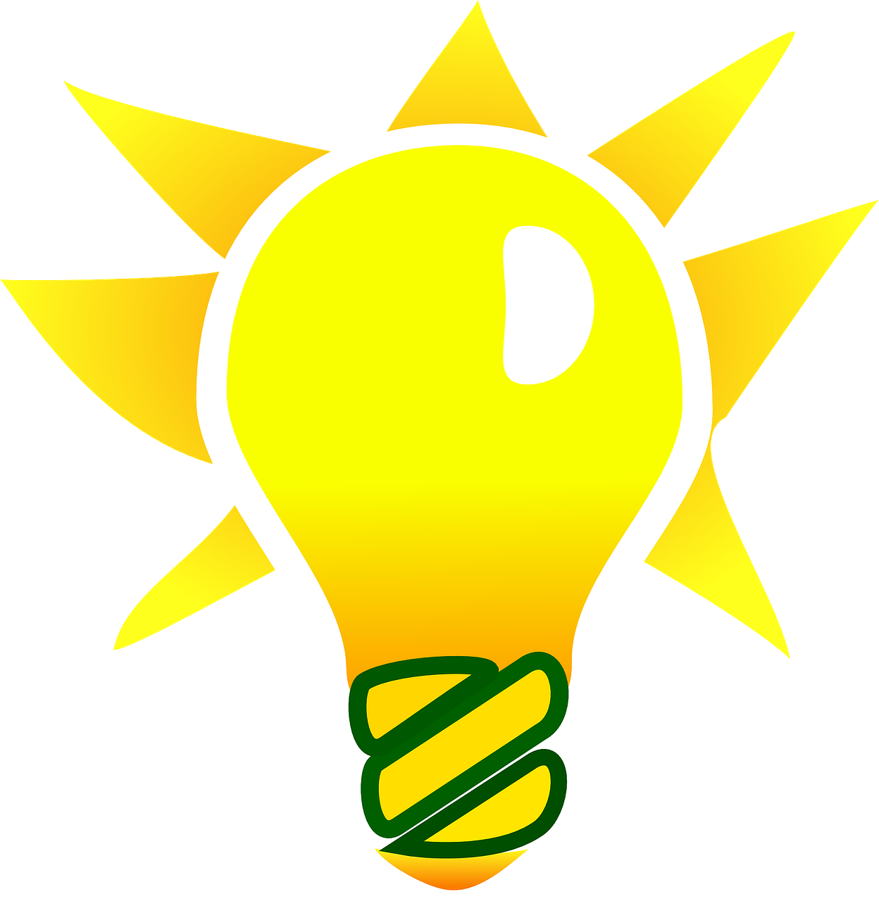 Bright Idea Light Bulb Graphic PNG Image