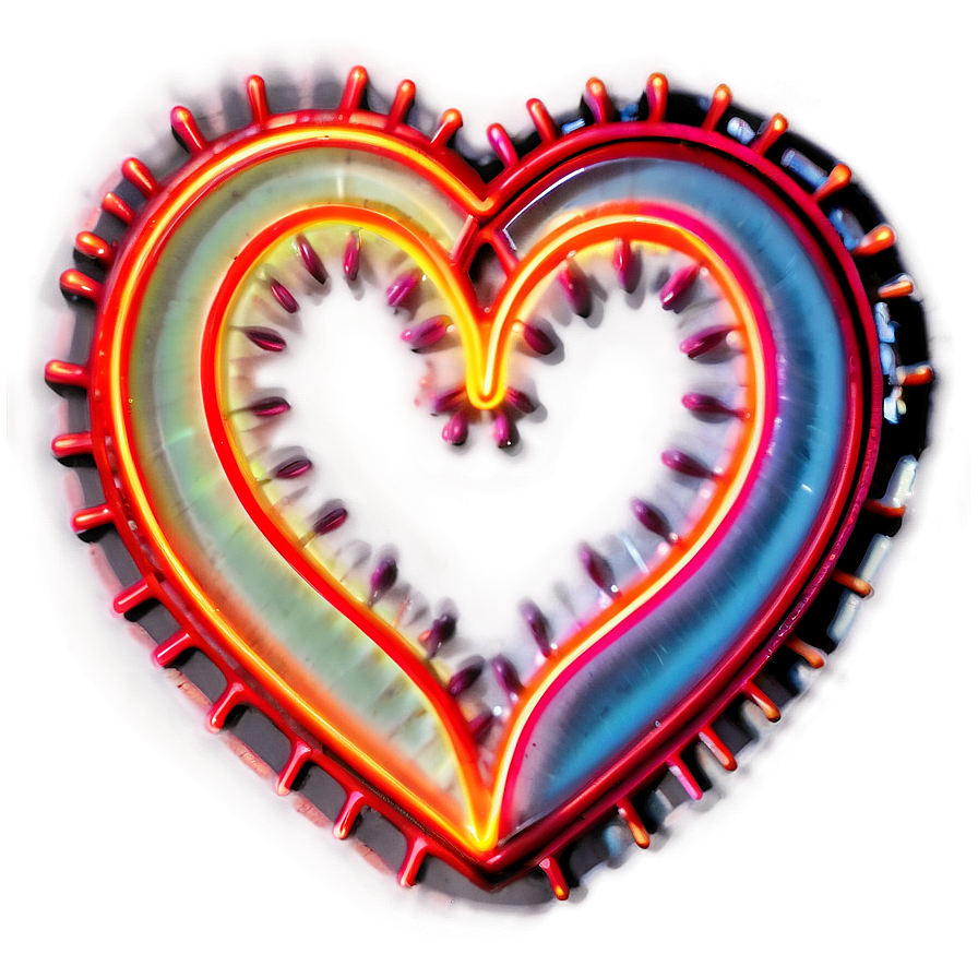 Bright Neon Heart Png Diy PNG Image