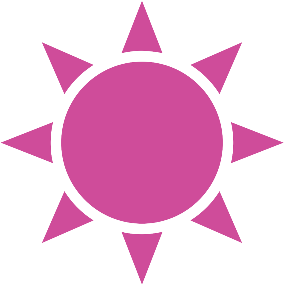 Bright Pink Cartoon Sun Graphic PNG Image