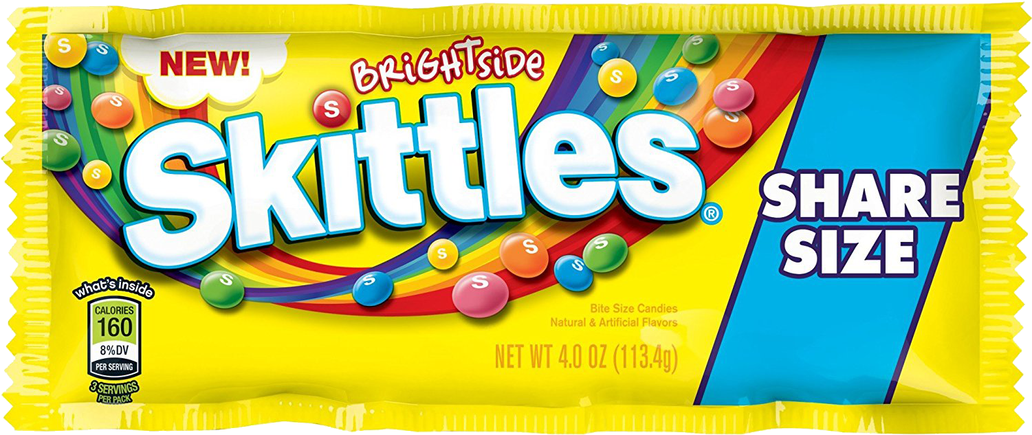 Bright Side Skittles Share Size Packaging PNG Image