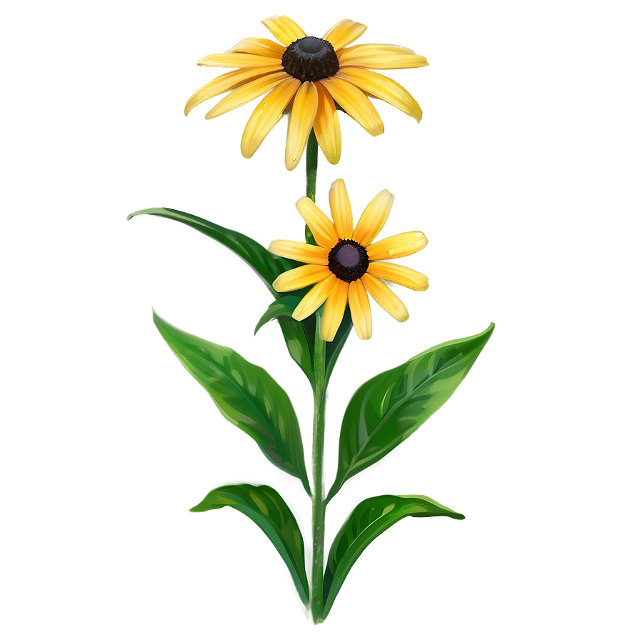 Bright Yellow Black Eyed Susan Png Erl4 PNG Image