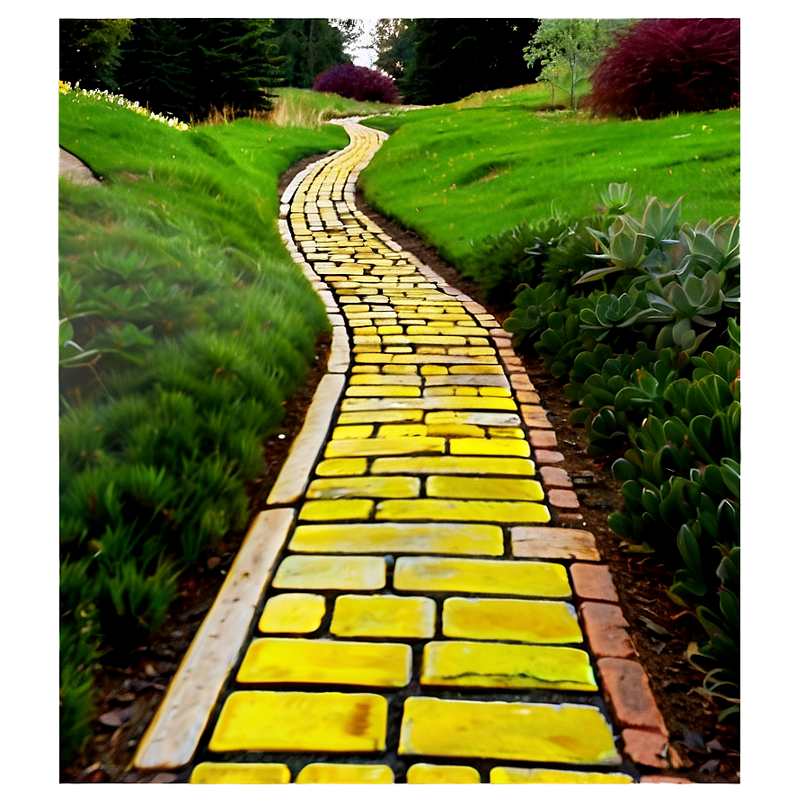 Bright Yellow Brick Pathway Png Vxp46 PNG Image