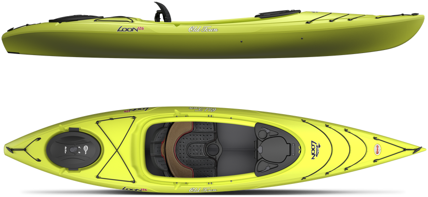 Bright Yellow Kayak Topand Side View PNG Image