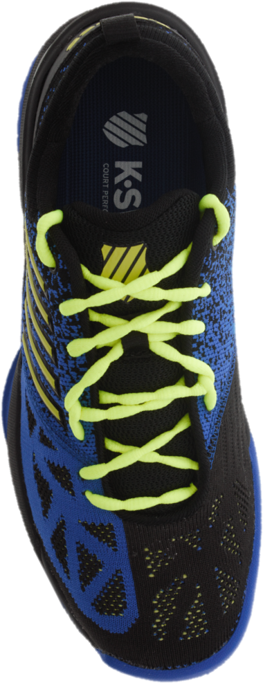 Bright Yellow Laceson Blue Sneaker PNG Image