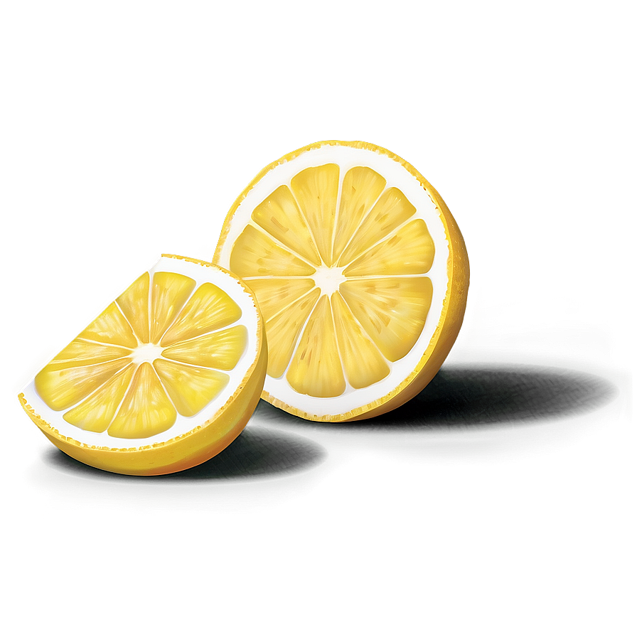 Bright Yellow Lemon Slice Png Fan PNG Image