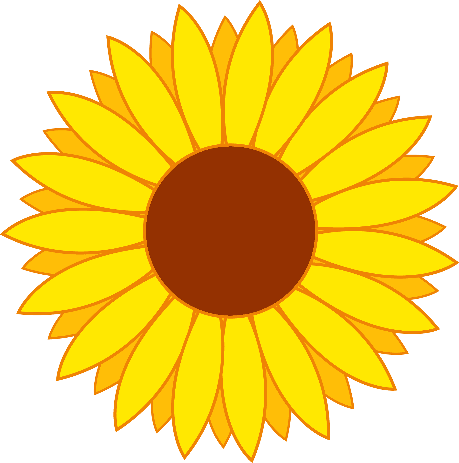 Bright Yellow Sunflower Clipart PNG Image