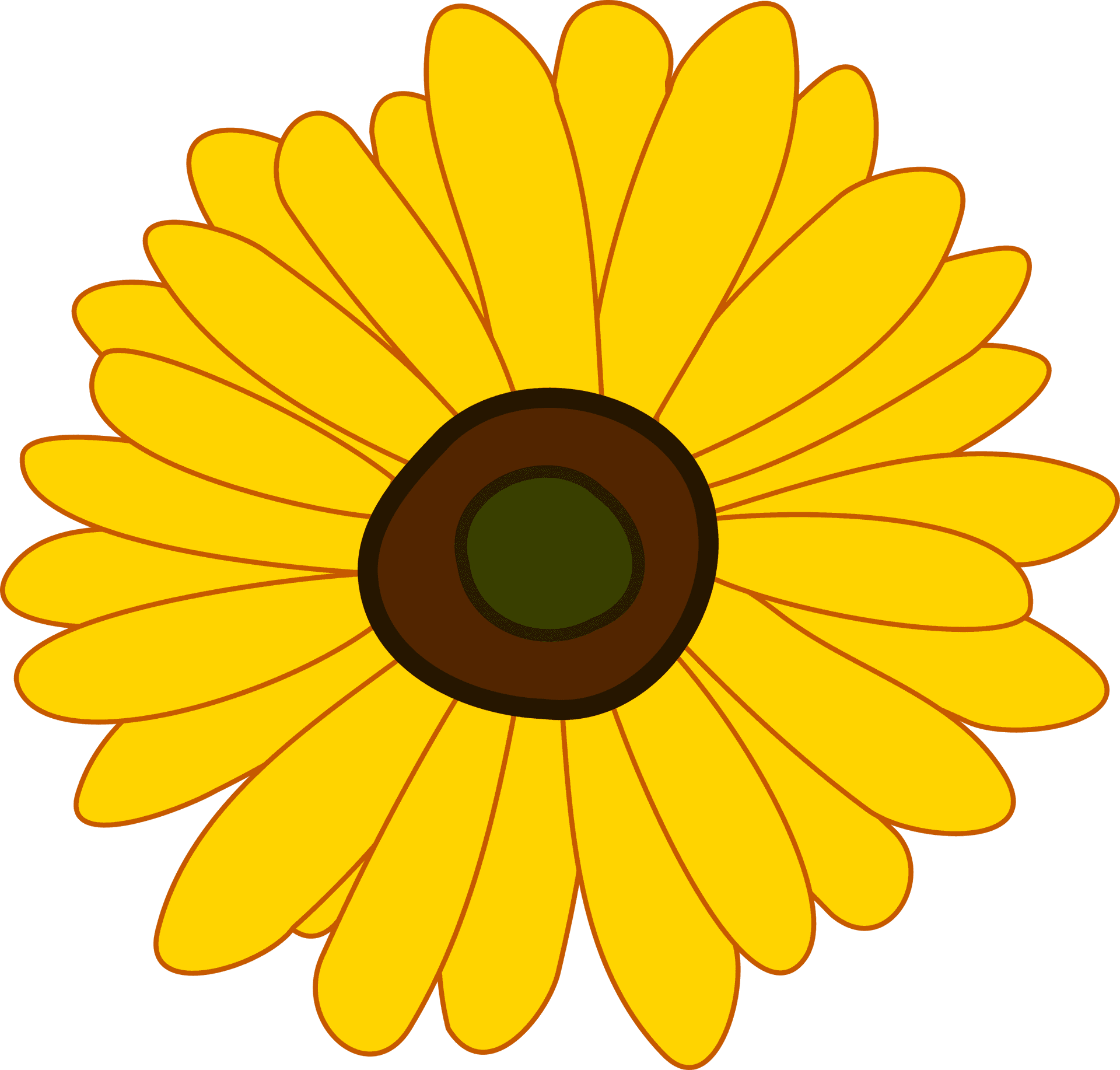 Bright Yellow Sunflower Clipart PNG Image