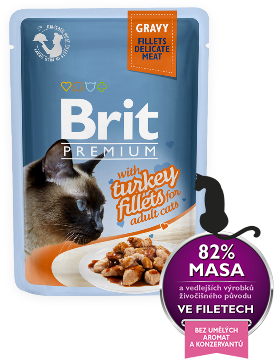 Brit Premium Cat Food Turkey Fillets Gravy PNG Image