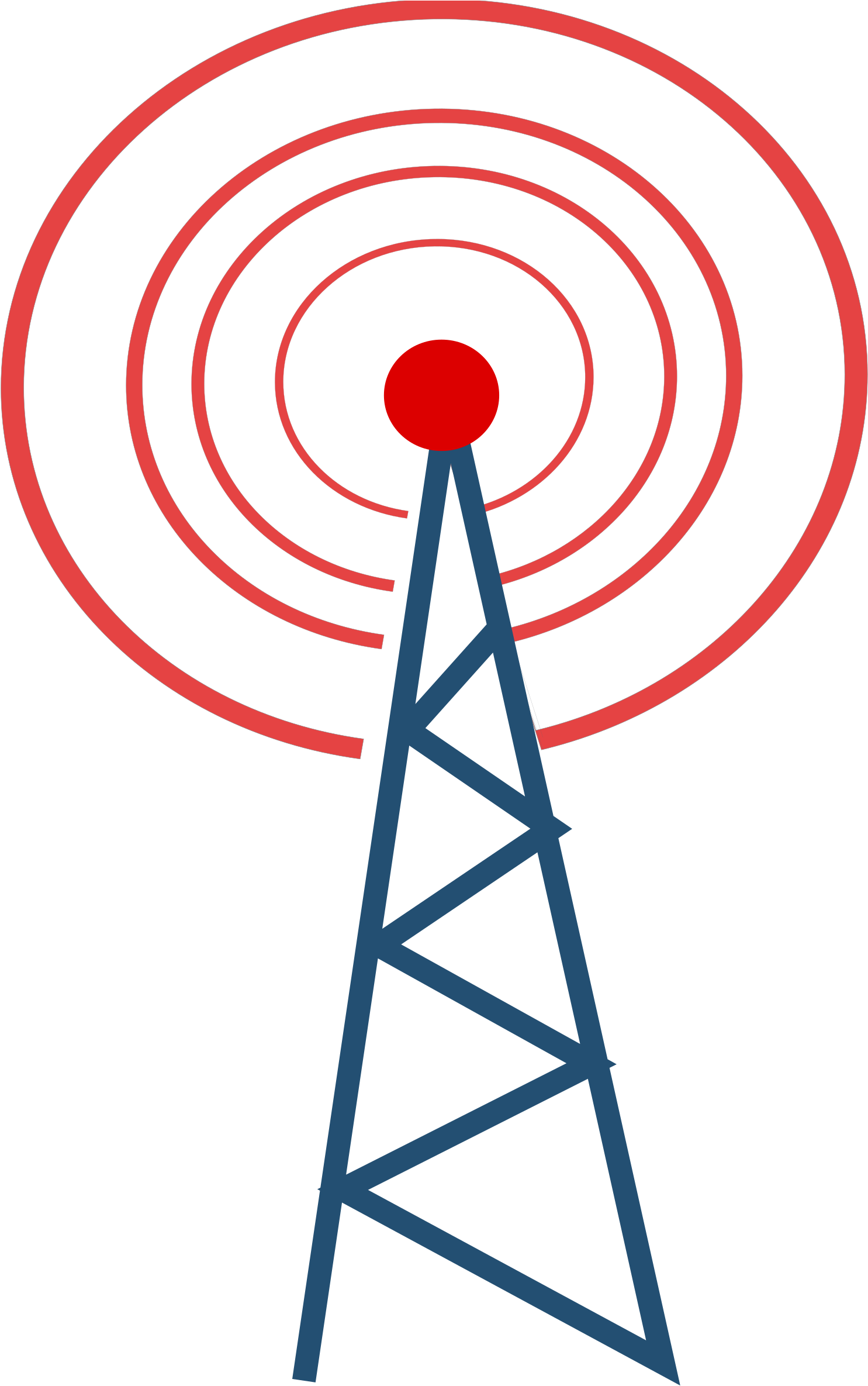 Broadcast Tower Signal Waves PNG Image