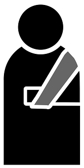 Broken Arm Icon Blackand White PNG Image