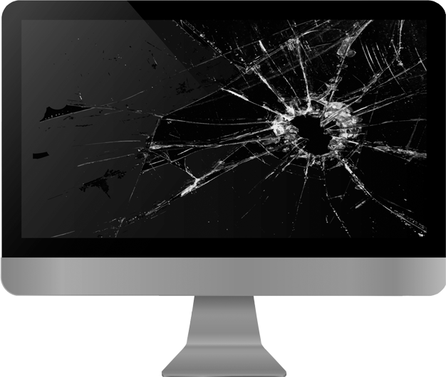 Broken Computer Monitor Screen PNG Image