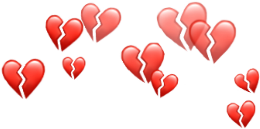 Broken Heart Emoji Pattern PNG Image