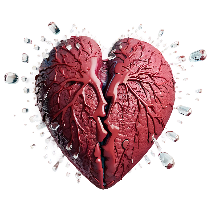 Broken Heart With Tears Png Uua PNG Image