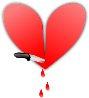 Broken Heartwith Knife PNG Image