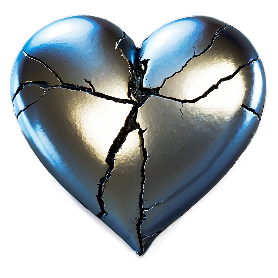 Broken Silver Heart Png Qaf62 PNG Image